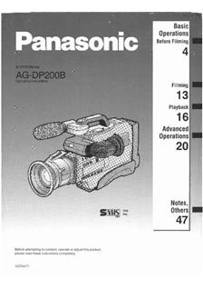 Panasonic AG DP 200 B manual. Camera Instructions.